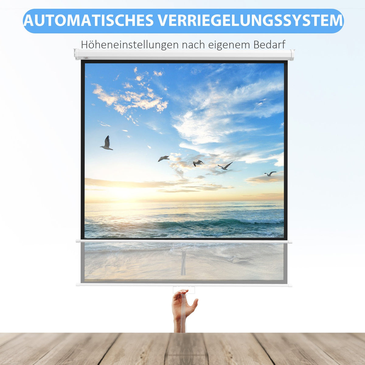 Projector Screen 99"" 1:1 Ratio, 4K HD, 160° Viewing Angle