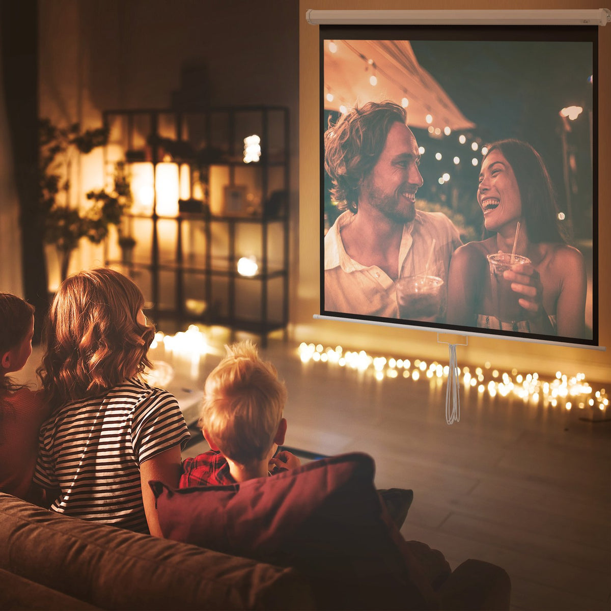 Projector Screen 99"" 1:1 Ratio, 4K HD, 160° Viewing Angle
