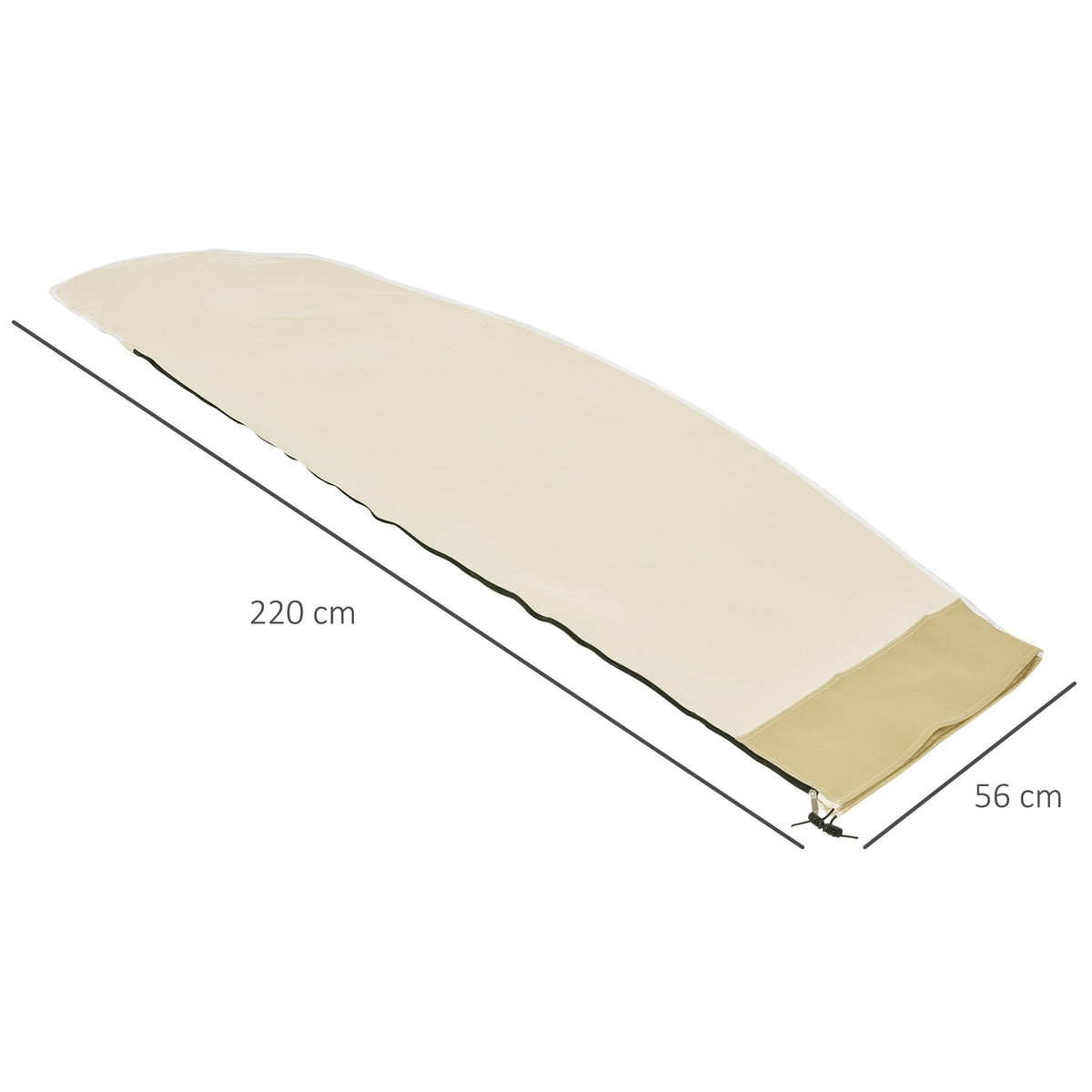 Protective cover for cantilever umbrella umbrella cover with zipper, Oxford, beige, 56x220cm