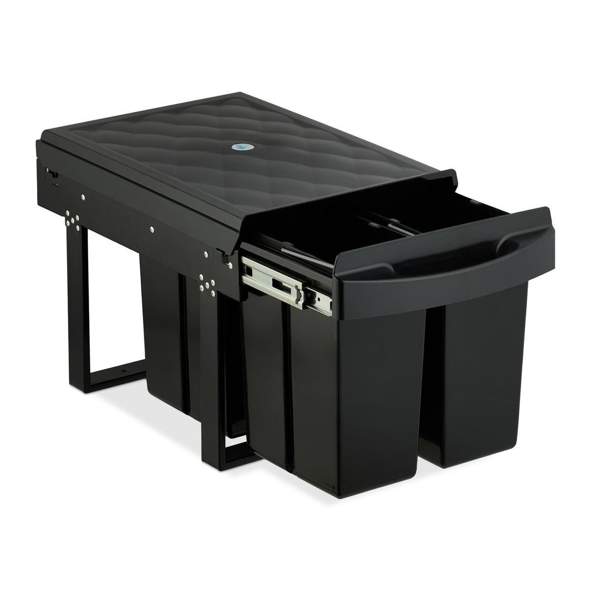 Pull-Out Kitchen Waste Bin, Black, Space-Saving Design