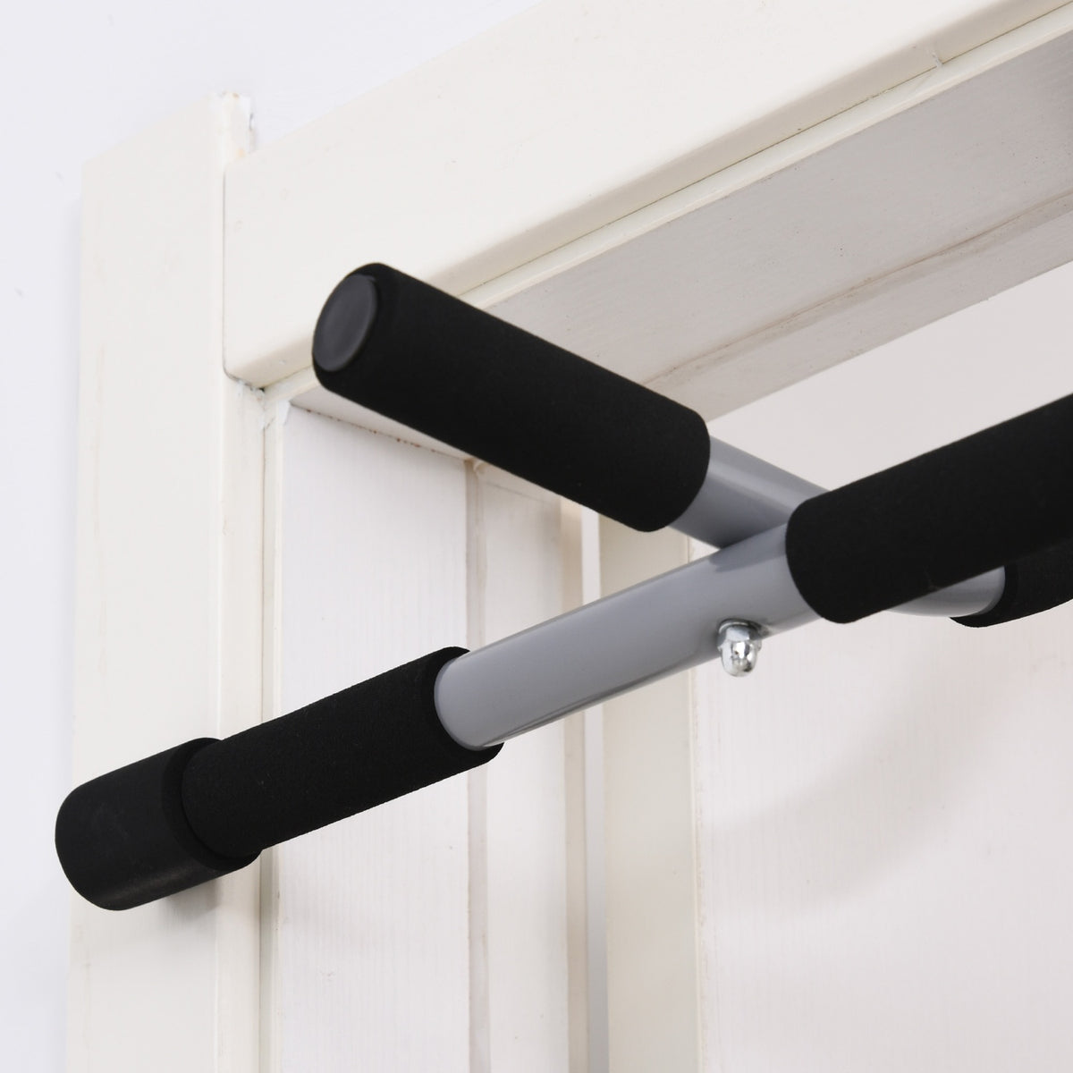 Pull-Up Bar Multifunctional Training Holder, Door Bar Made Of Steel And Foam, Black + Gray, 92X40X17Cm