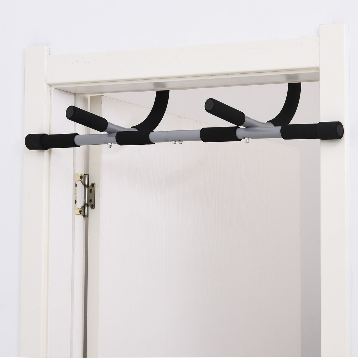 Pull-Up Bar Multifunctional Training Holder, Door Bar Made Of Steel And Foam, Black + Gray, 92X40X17Cm