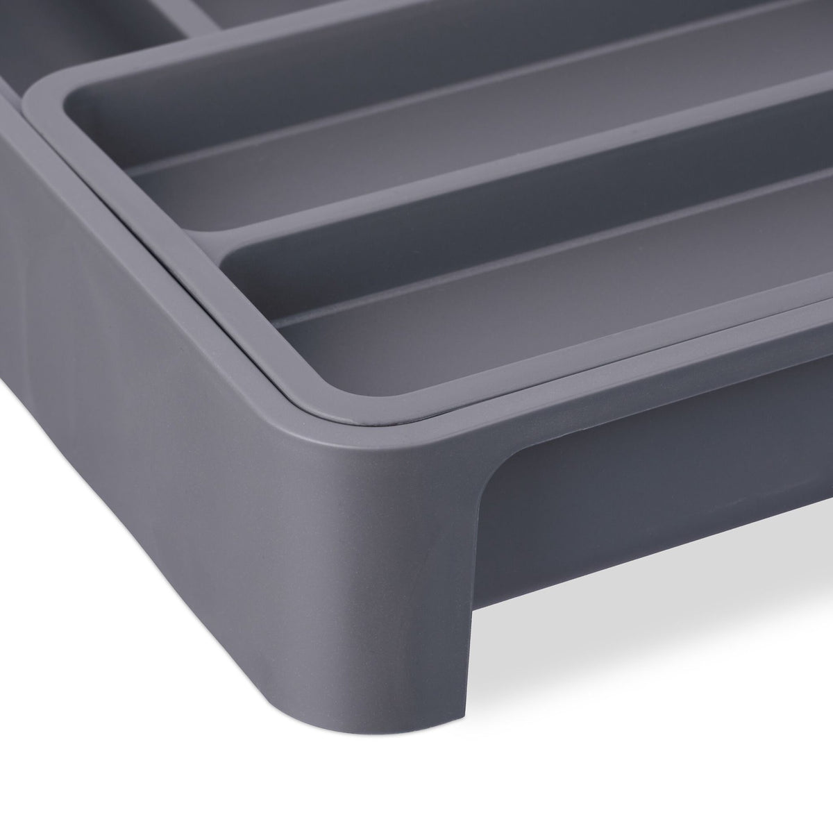 Pull-out cutlery tray in dark grey