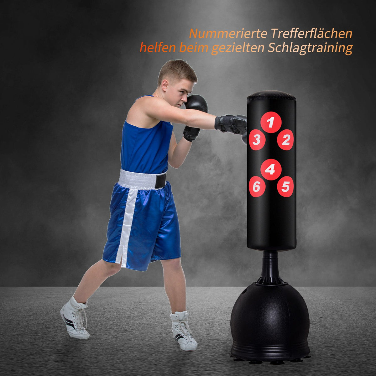 Punching Bag Freestanding Punching Bag 165Cm For Adults, Heavy Duty With Suction Cup Base, Black, Ideal For Professionals & Beginners