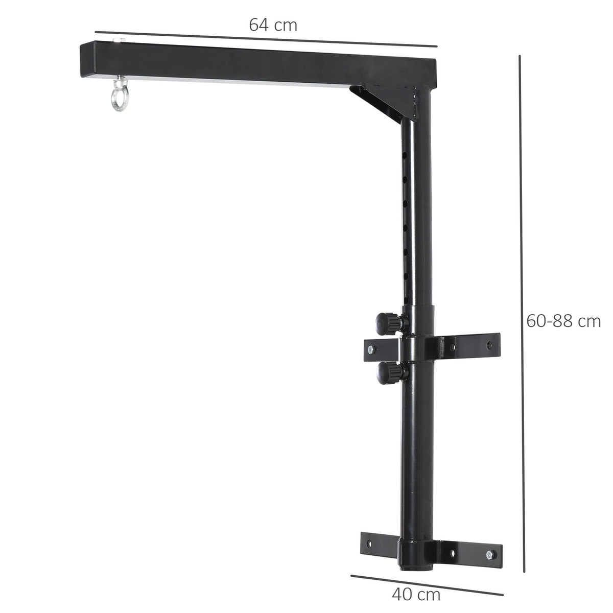 Punching Bag Holder Wall Mount Punching Bag Sandbag Holder Up To 100 Kg Load Capacity 60-88Cm Height Adjustable Black