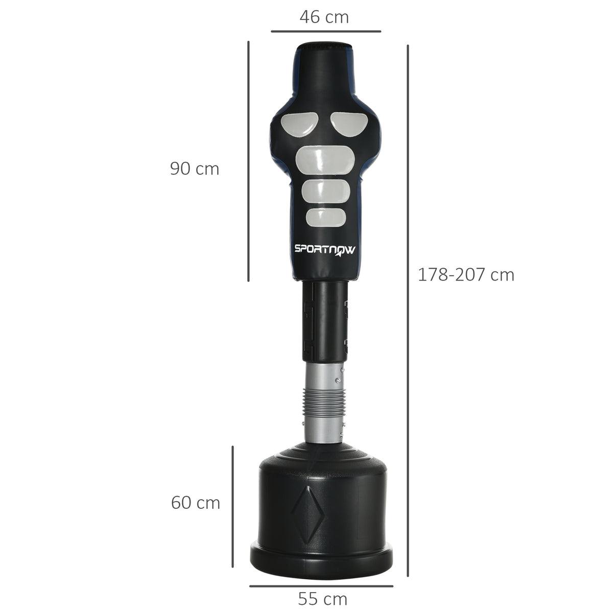 Punching Bag Standing Punching Bag Body Punching Bag With Hdpe Base Freestanding Boxing Partner For Adults Home Training 178-207Cm Height Adjustable