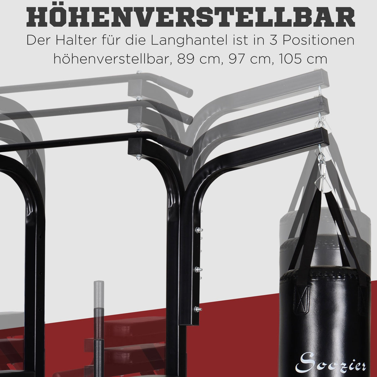 Punching Bag, Steel, Black, 180X183X219 Cm