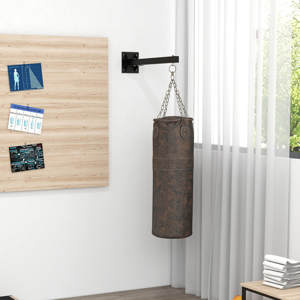Punching Bag Wall Mount Adjustable Up To 100 Kg Steel Gym Fitness Studio