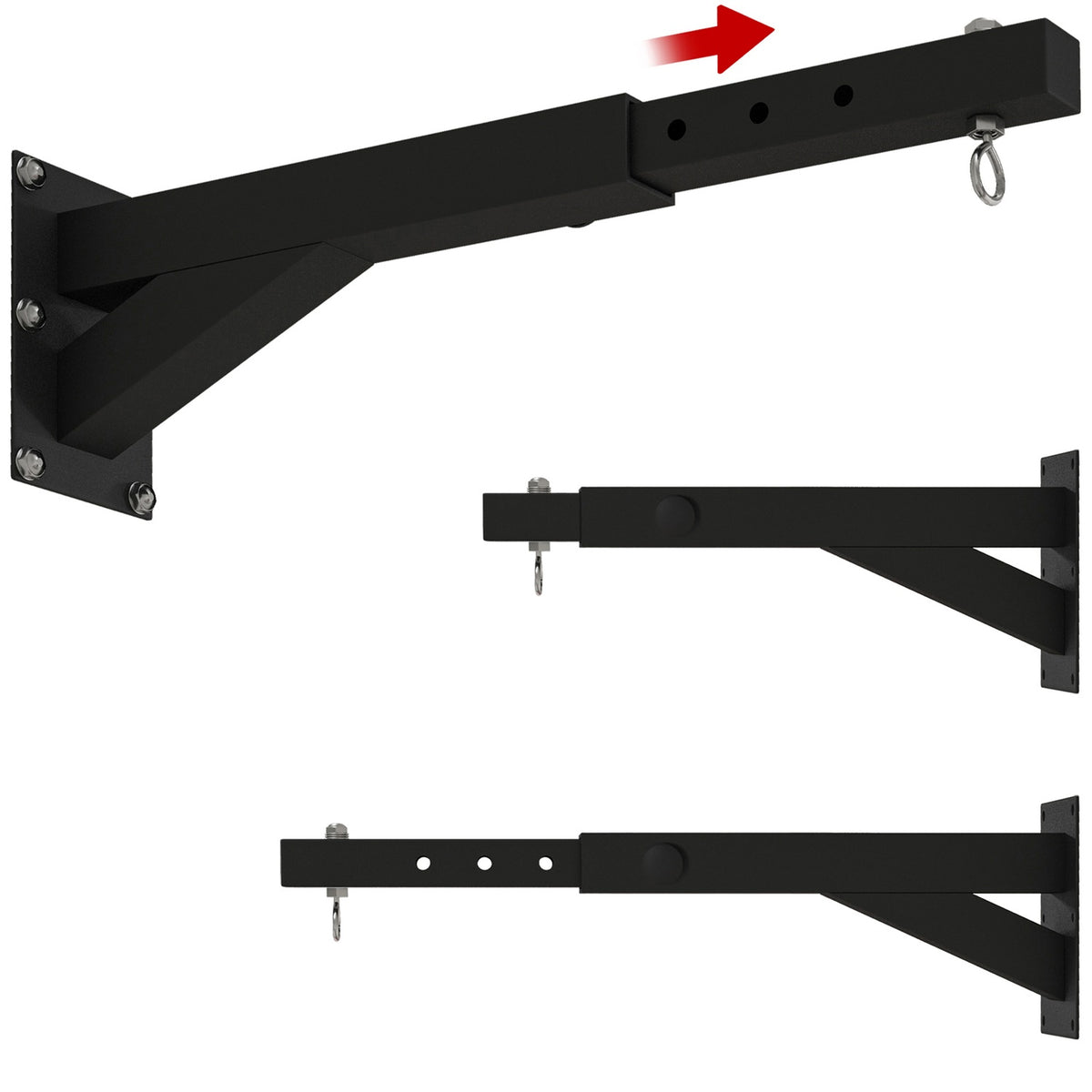 Punching Bag Wall Mount Punching Bag Stand Adjustable Punching Bag Holder for Punch Bag, Sandbag, Steel, Black