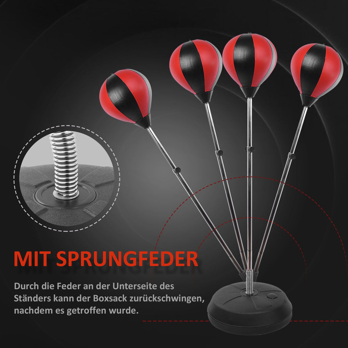 Punching Ball Set Stand Box Height Adjustable 125-145Cm Gloves Pump Professional & Beginner