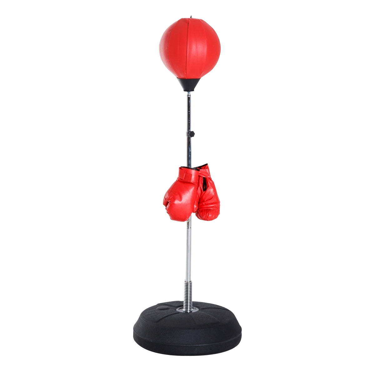 Punching bag, 1.26-1.44 m boxing stand with gloves, punching ball, height-adjustable standing boxing ball, standing boxing trainer for boxing, artificial leather