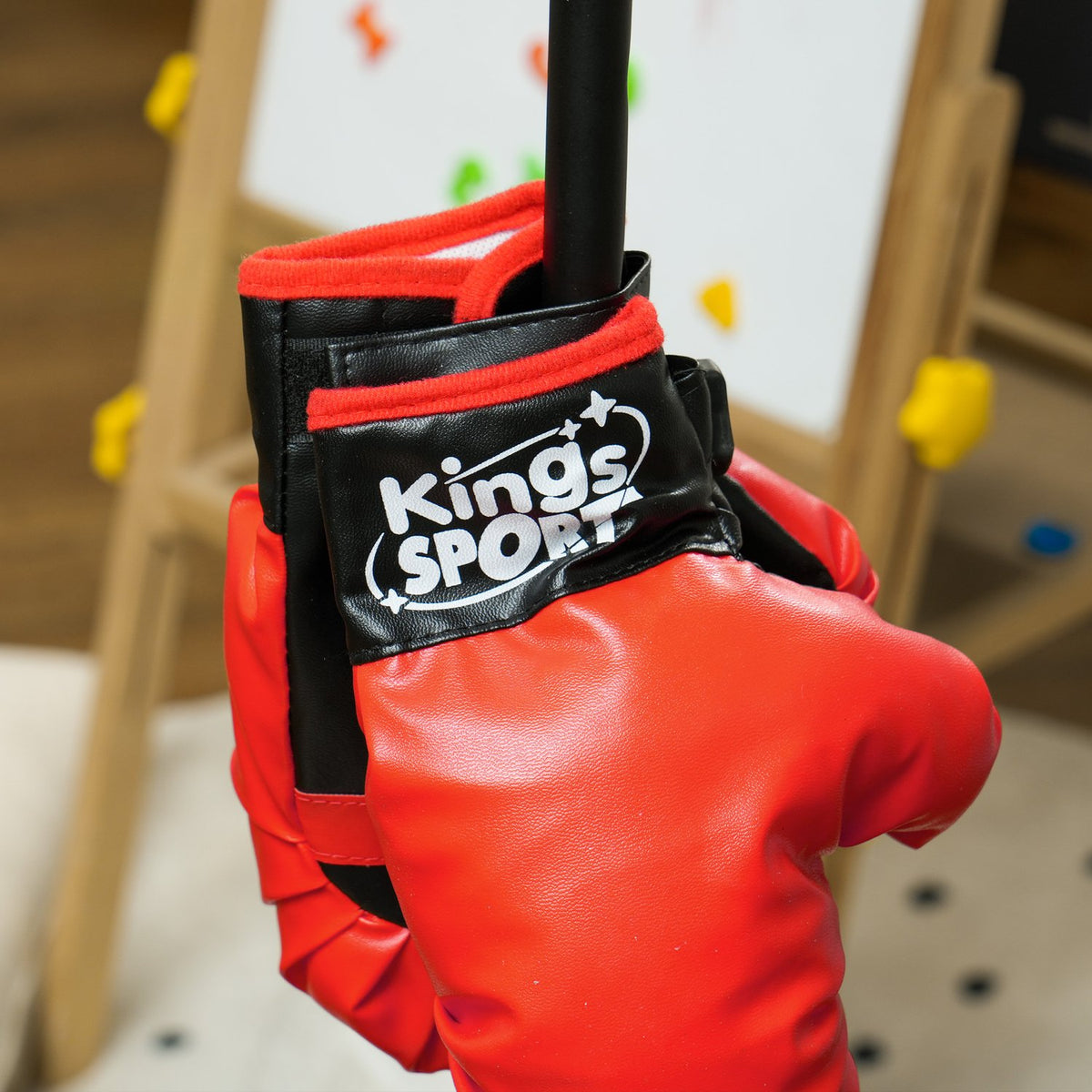 Punching ball for children boxing stand with boxing gloves, 122.5-147 cm height adjustable boxing set with stand for boys and girls, steel, red