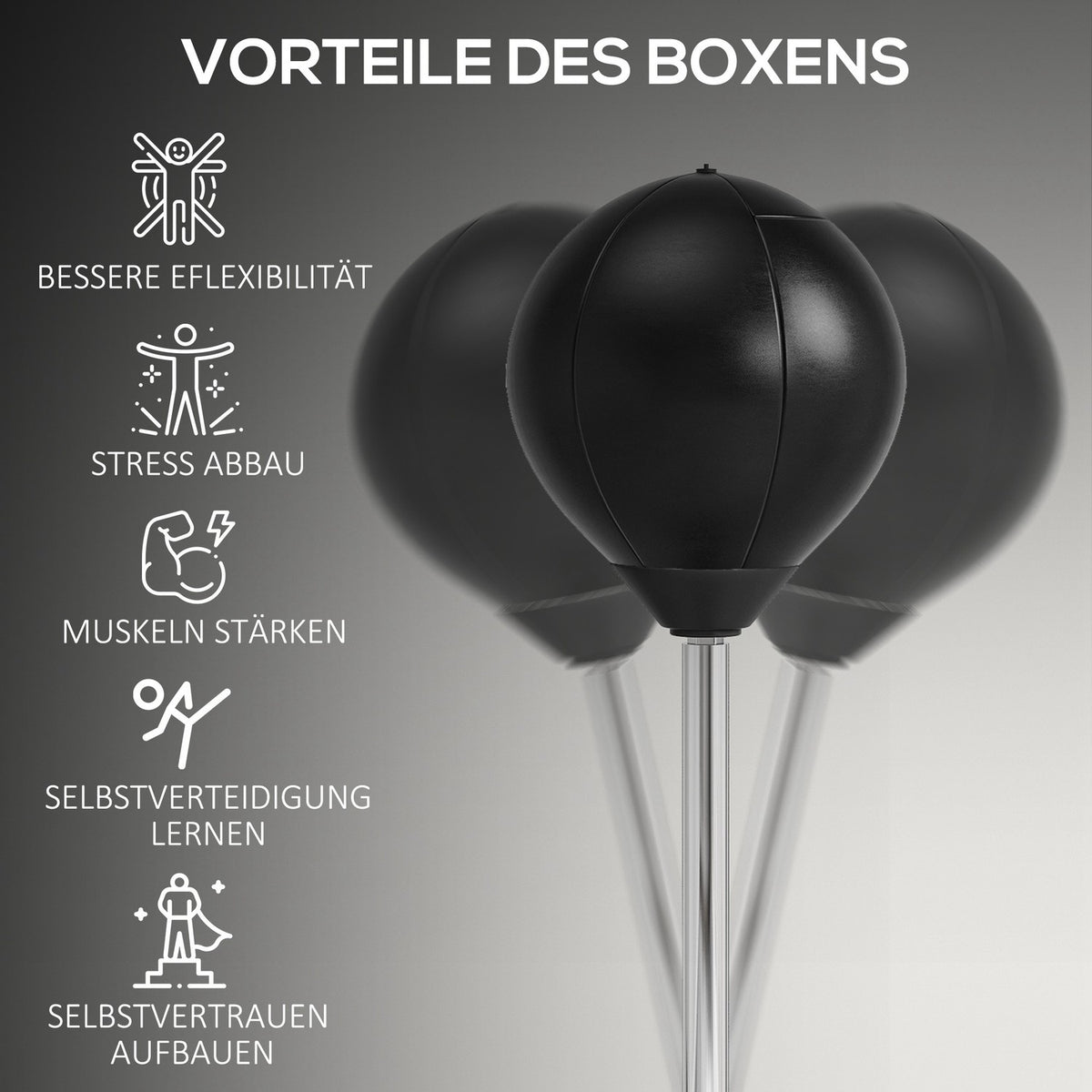 Punching ball set, standing box training set, 125/131/138/145cm height adjustable, with 1 pair of gloves, 1 pump, for professionals, beginners