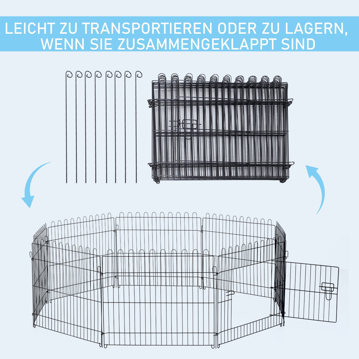Puppy Run Flexible Puppy Fence Playpen Outdoor Run, 5 Sizes, 71X61Cm