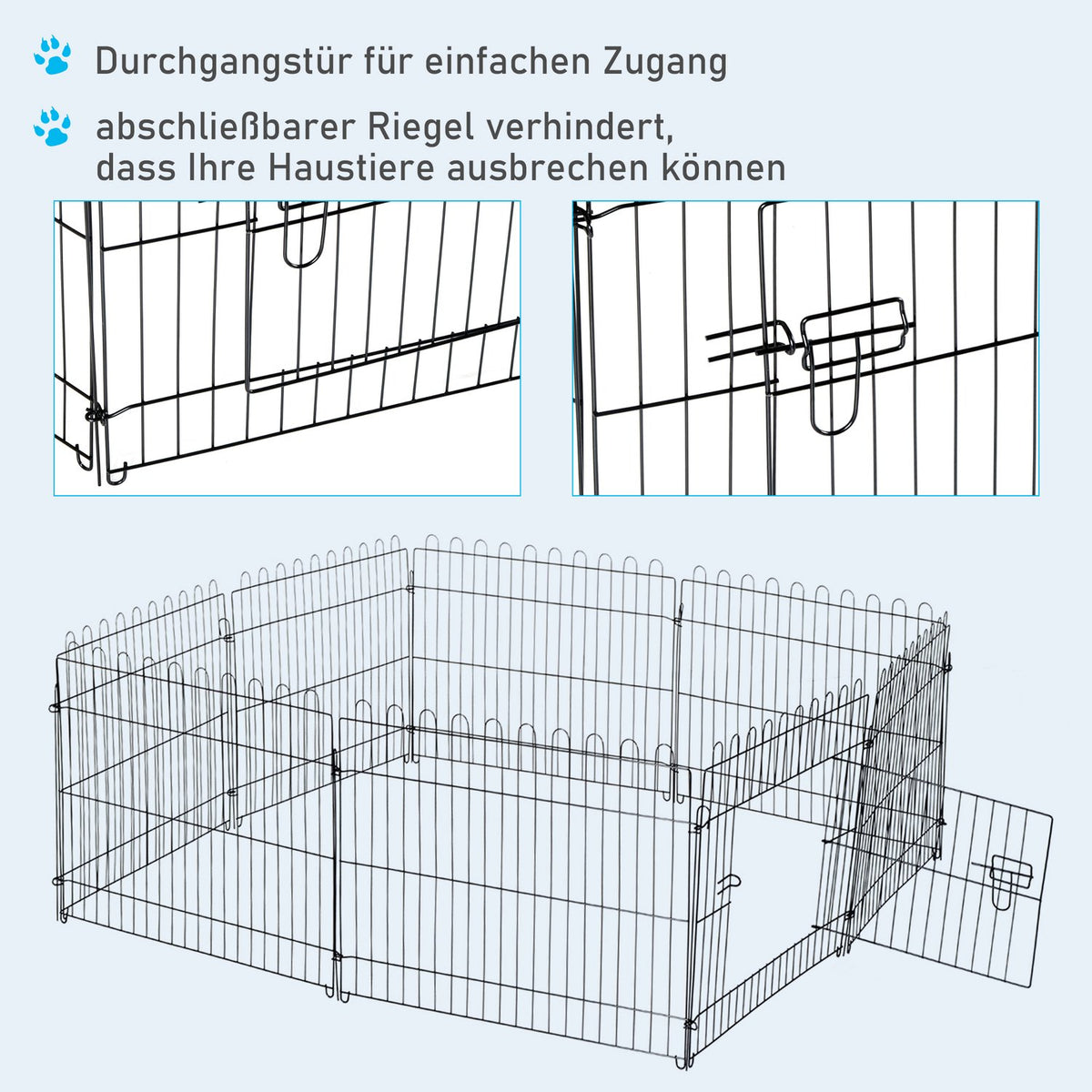 Puppy Run Flexible Puppy Fence Playpen Outdoor Run, 5 Sizes, 71X61Cm