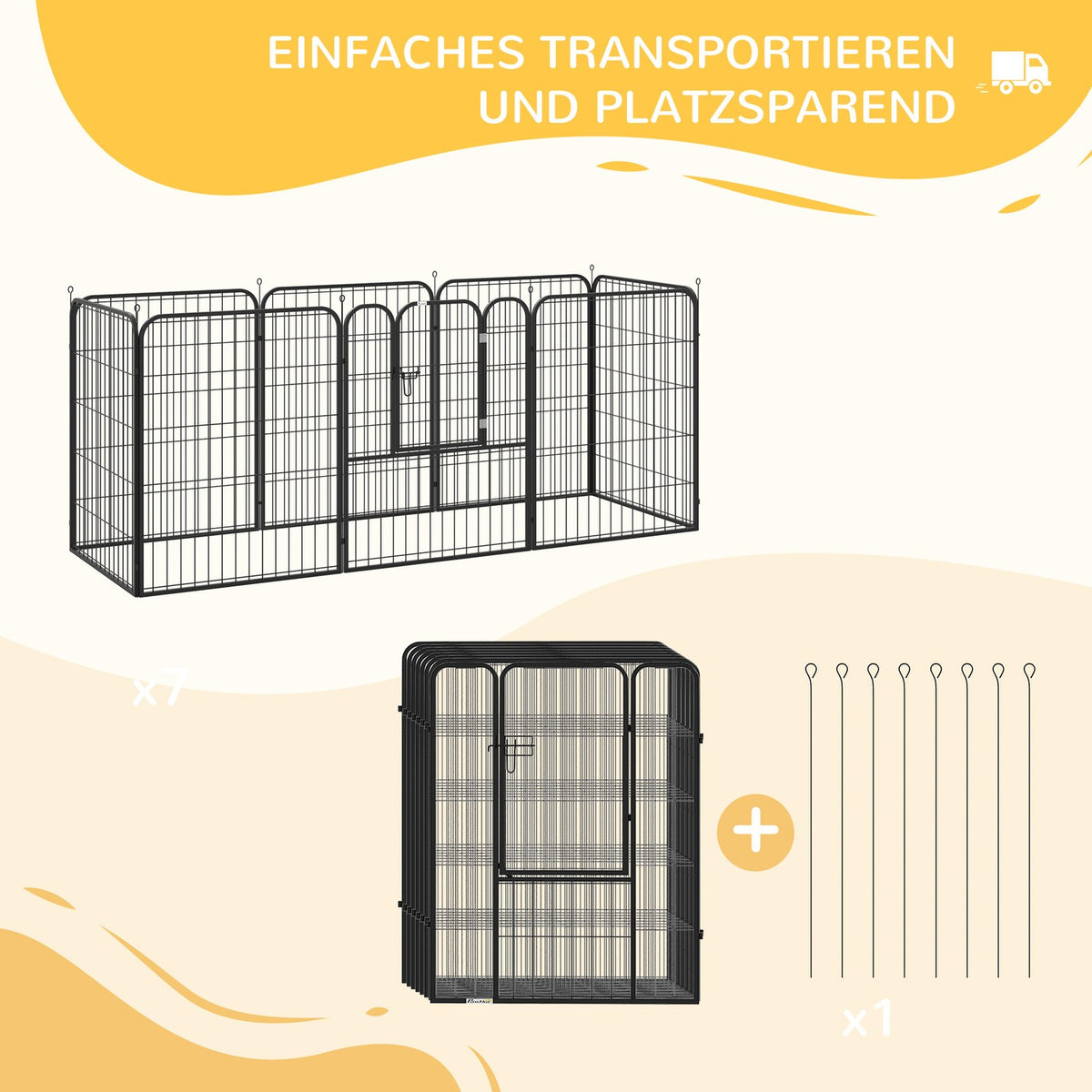 Puppy Run Outdoor Enclosure Playpen For Pets Playpen Playpen Dog Enclosure Customizable Shape With Door Metal 79X100Cm Black