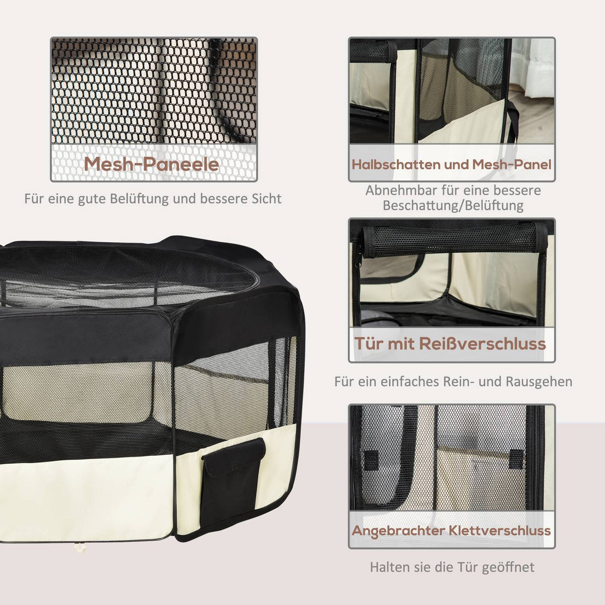 Puppy Run Outdoor Run Animal Playpen Playpen Puppy Fence, 600D Oxford, Ø120Xh58Cm