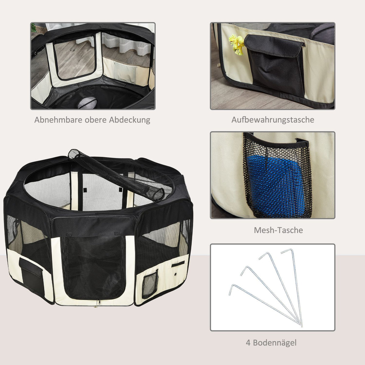 Puppy Run Outdoor Run Animal Playpen Playpen Puppy Fence, 600D Oxford, Ø120Xh58Cm