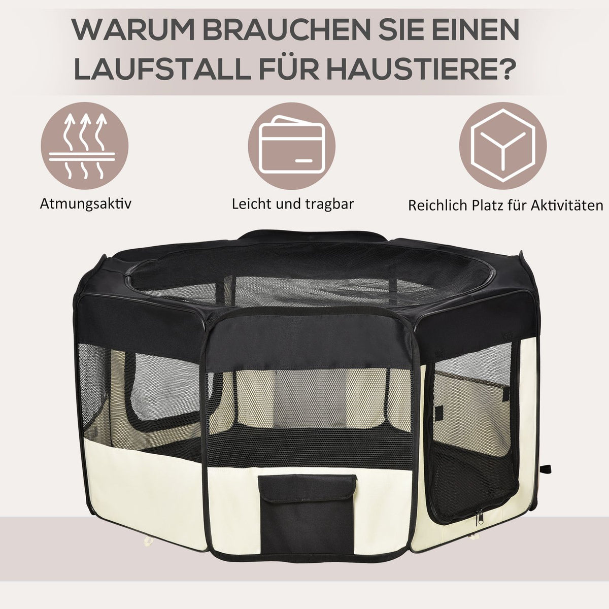 Puppy Run Outdoor Run Animal Playpen Playpen Puppy Fence, 600D Oxford, Ø120Xh58Cm