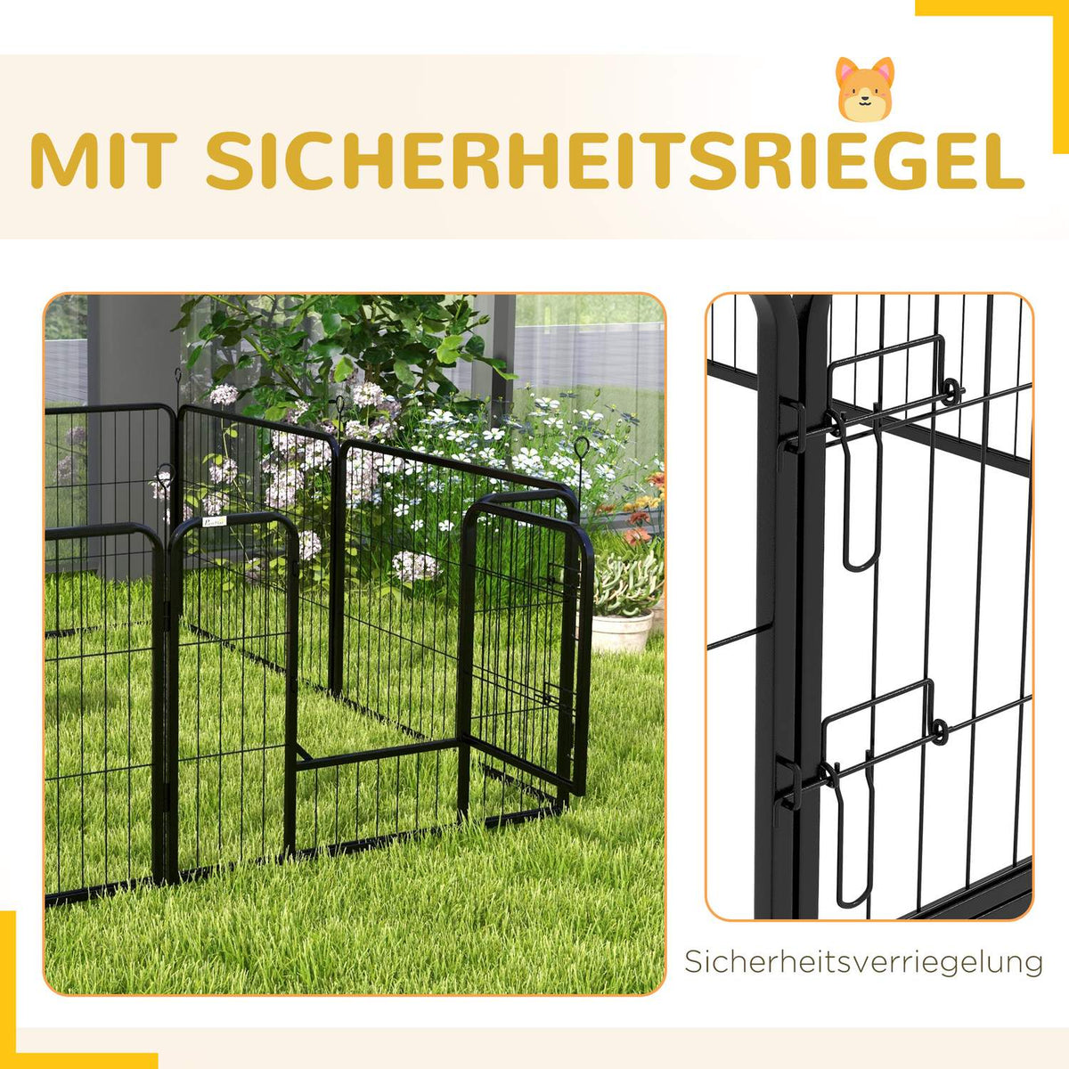 Puppy Run Puppy Outdoor Enclosure With 8 Panels Outdoor Enclosure Playpen Playpen Puppy Fence With Door 60 X 80 Cm