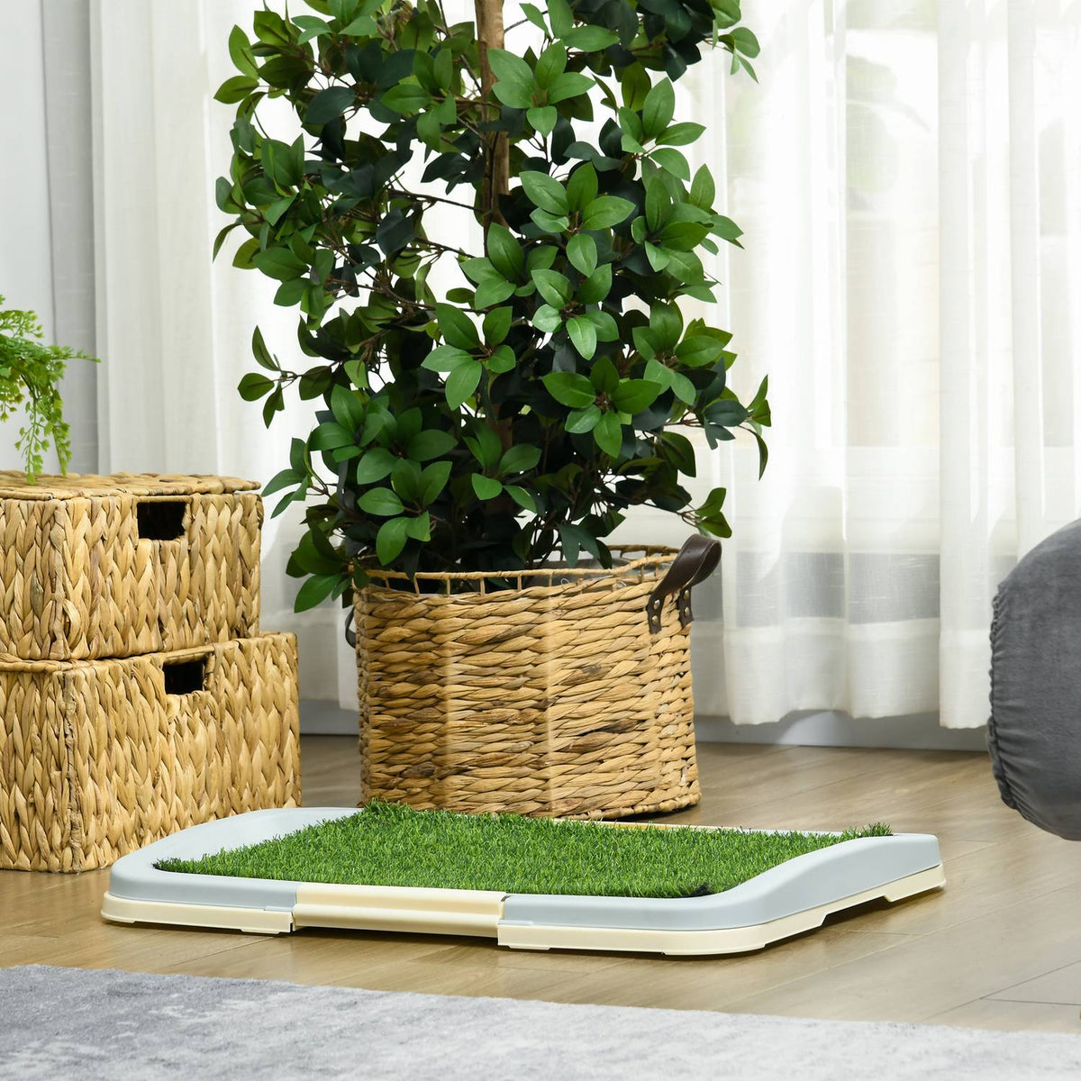 Puppy Toilet Dog Toilet Artificial Grass Dog Toilet Blue 63X48.5Cm
