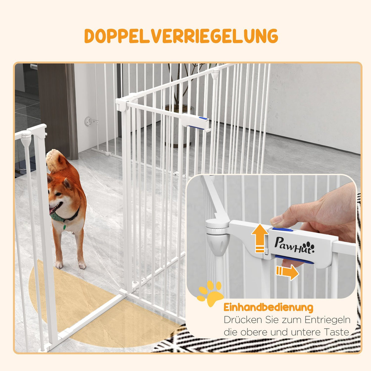 Puppy playpen, 90 cm high, barrier, 8 panels, foldable, outdoor enclosure with closing aid for dogs