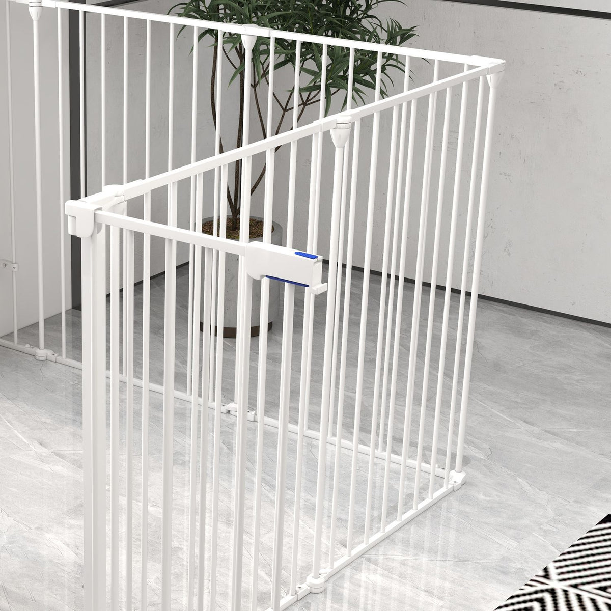 Puppy playpen, 90 cm high, barrier, 8 panels, foldable, outdoor enclosure with closing aid for dogs