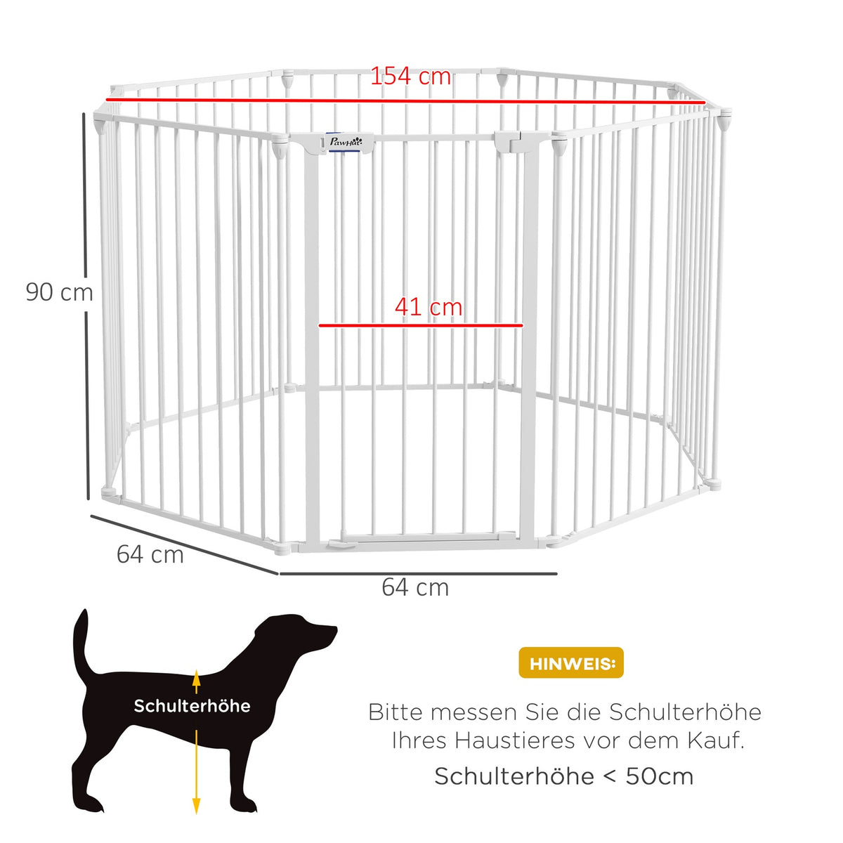 Puppy playpen, 90 cm high, barrier, 8 panels, foldable, outdoor enclosure with closing aid for dogs