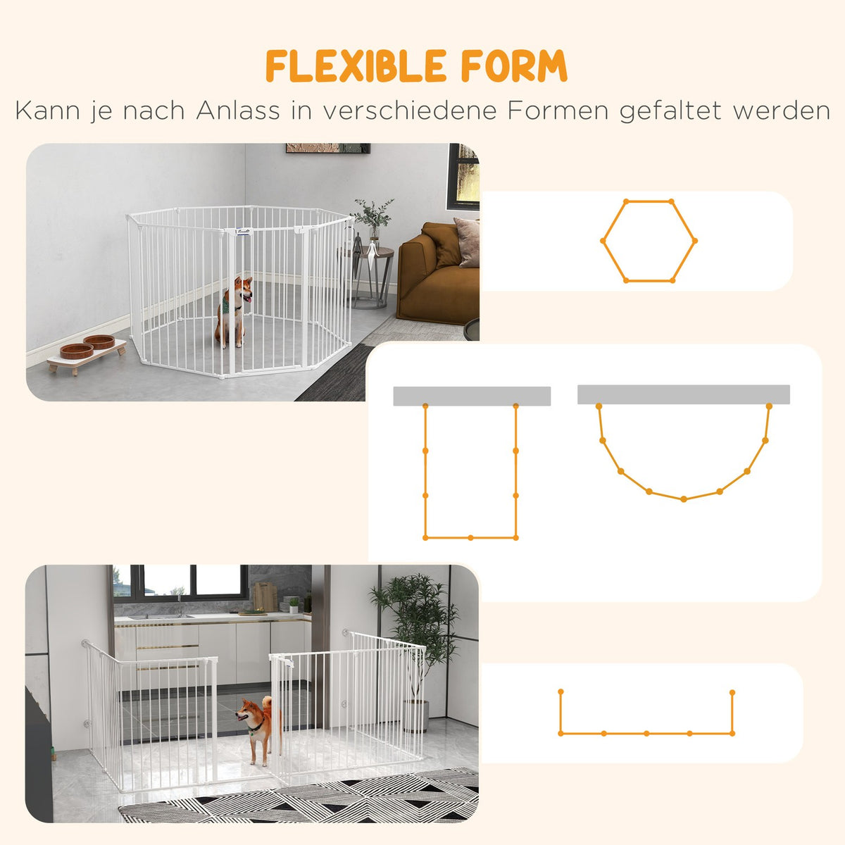 Puppy playpen, 90 cm high, barrier, 8 panels, foldable, outdoor enclosure with closing aid for dogs