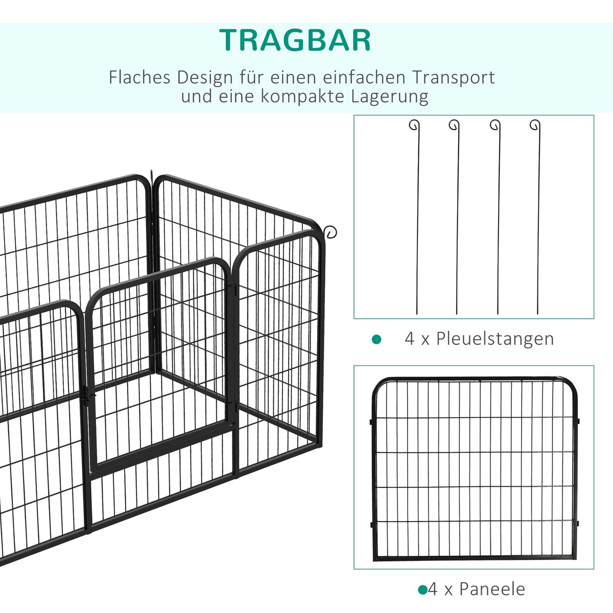 Puppy run, puppy outdoor enclosure, playpen, playpen, puppy fence, 70 x 80 cm