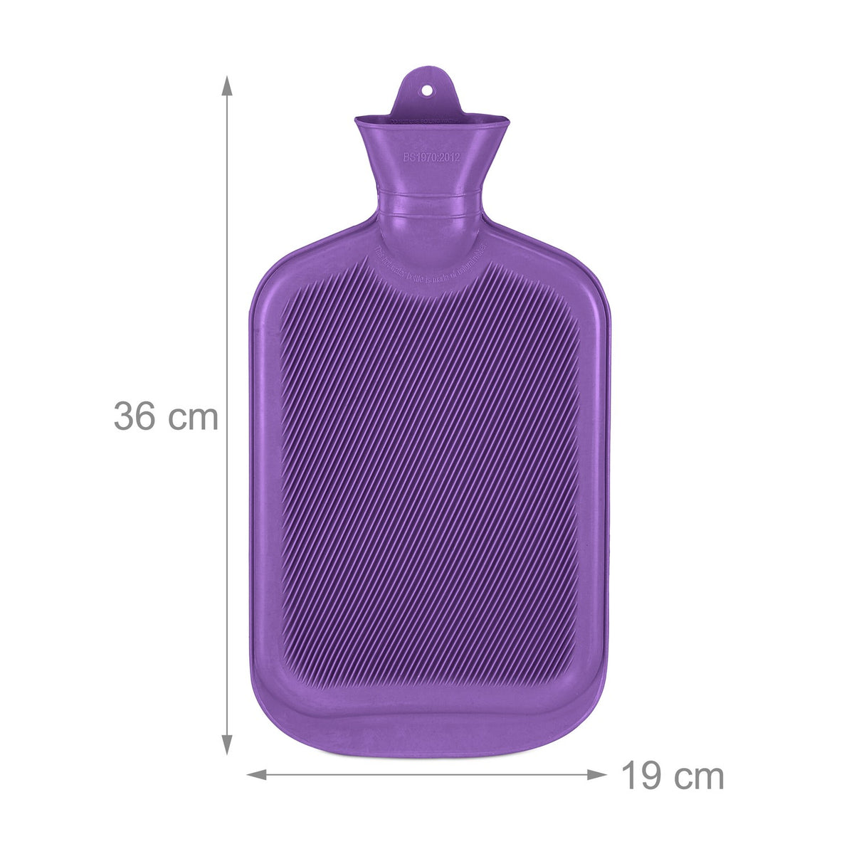 Purple Hot Water Bottle 2L, Leak-Proof, Pain Relief