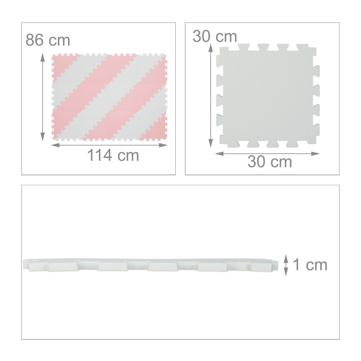 Puzzle mat pink-white