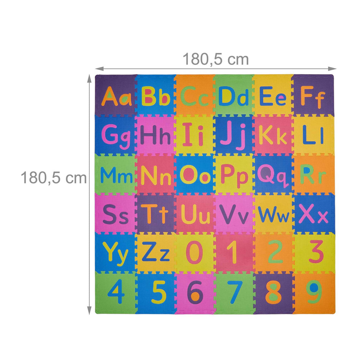 Puzzle mat with ABC and numbers