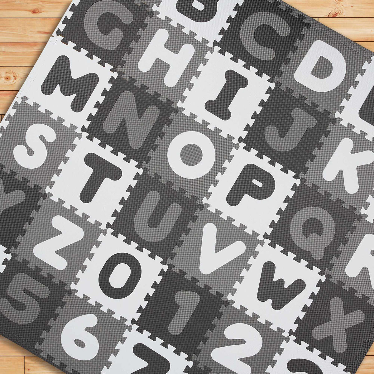 Puzzle mat with ABC and numbers