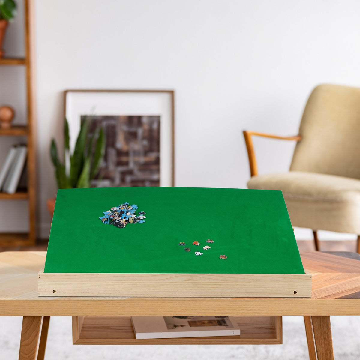 Puzzle table with 4 drawers