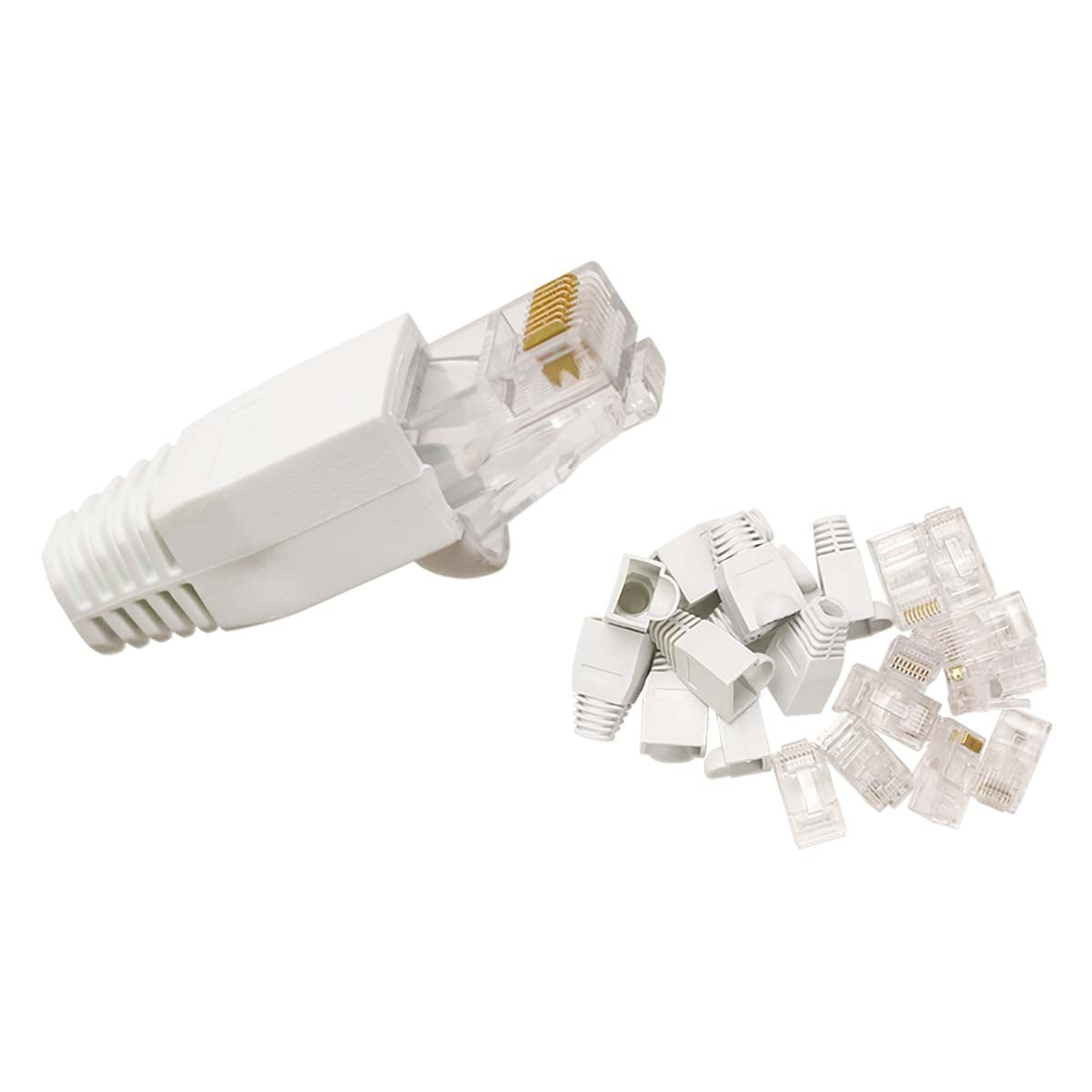 QCRJ45 CAT6 FTP 10 Quick connect U/FTP CAT6 data connector RJ45 with white thule - 10 pcs