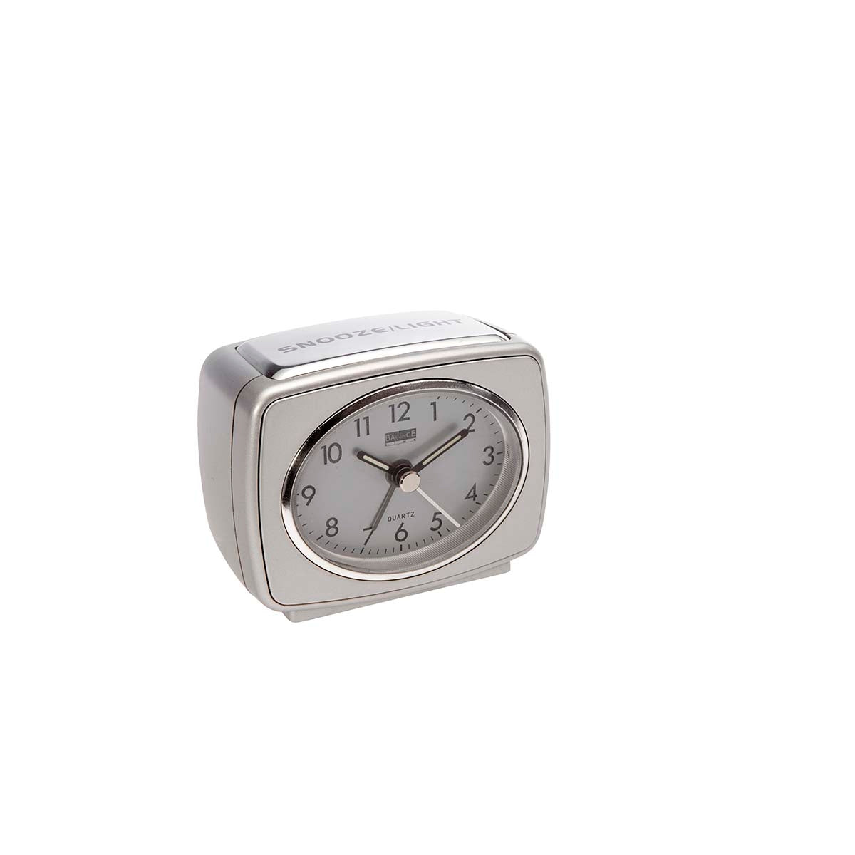 Quartz Alarm Clock Analog Silver