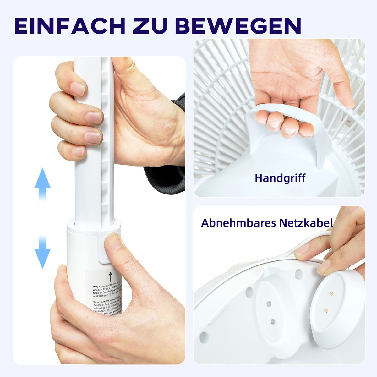 Quiet pedestal fan with remote control, fan with 12 speed levels, timer, tilt & oscillation adjustable, sleep modes, white |