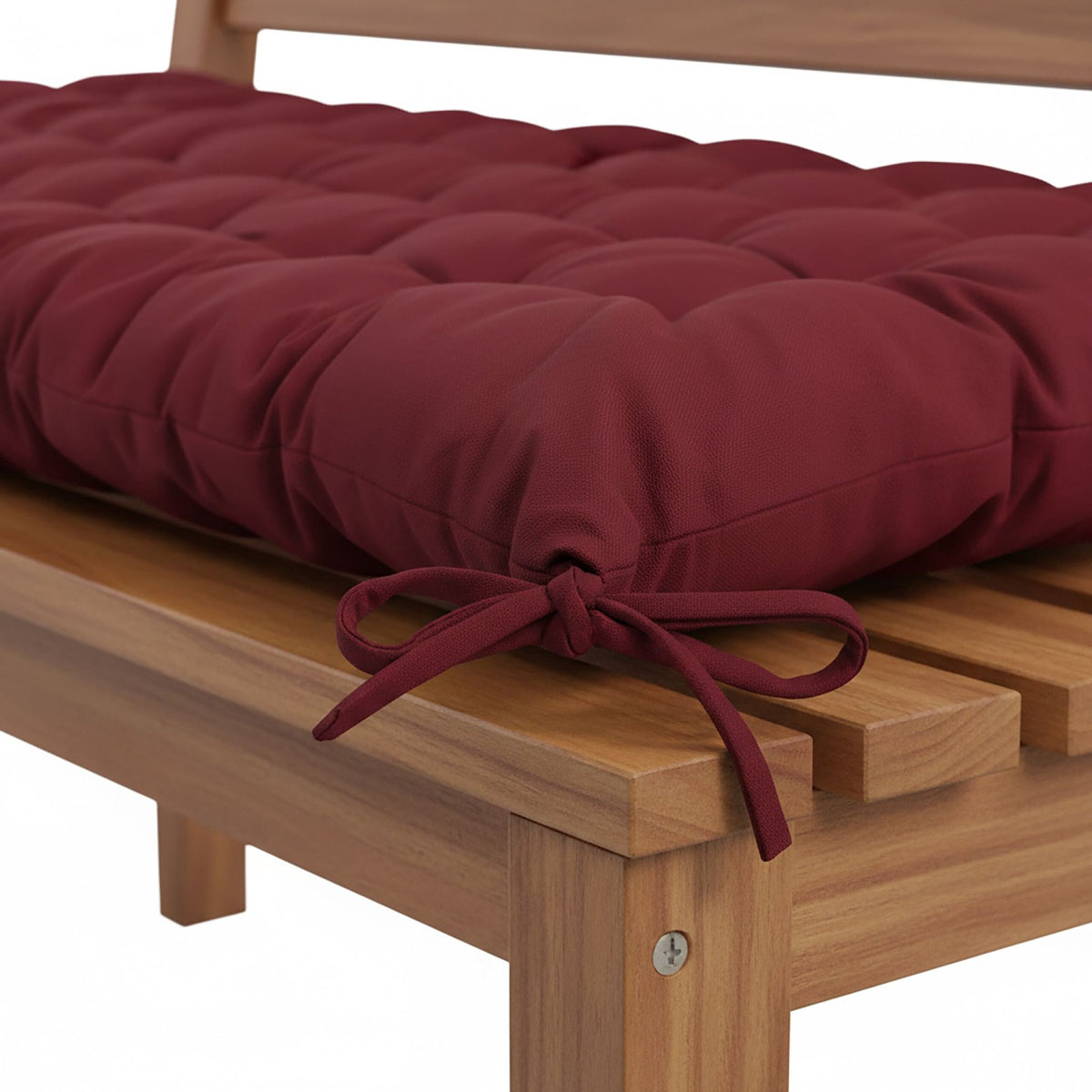 Quilted Garden Bench Cushion with Ties, Thick Filling