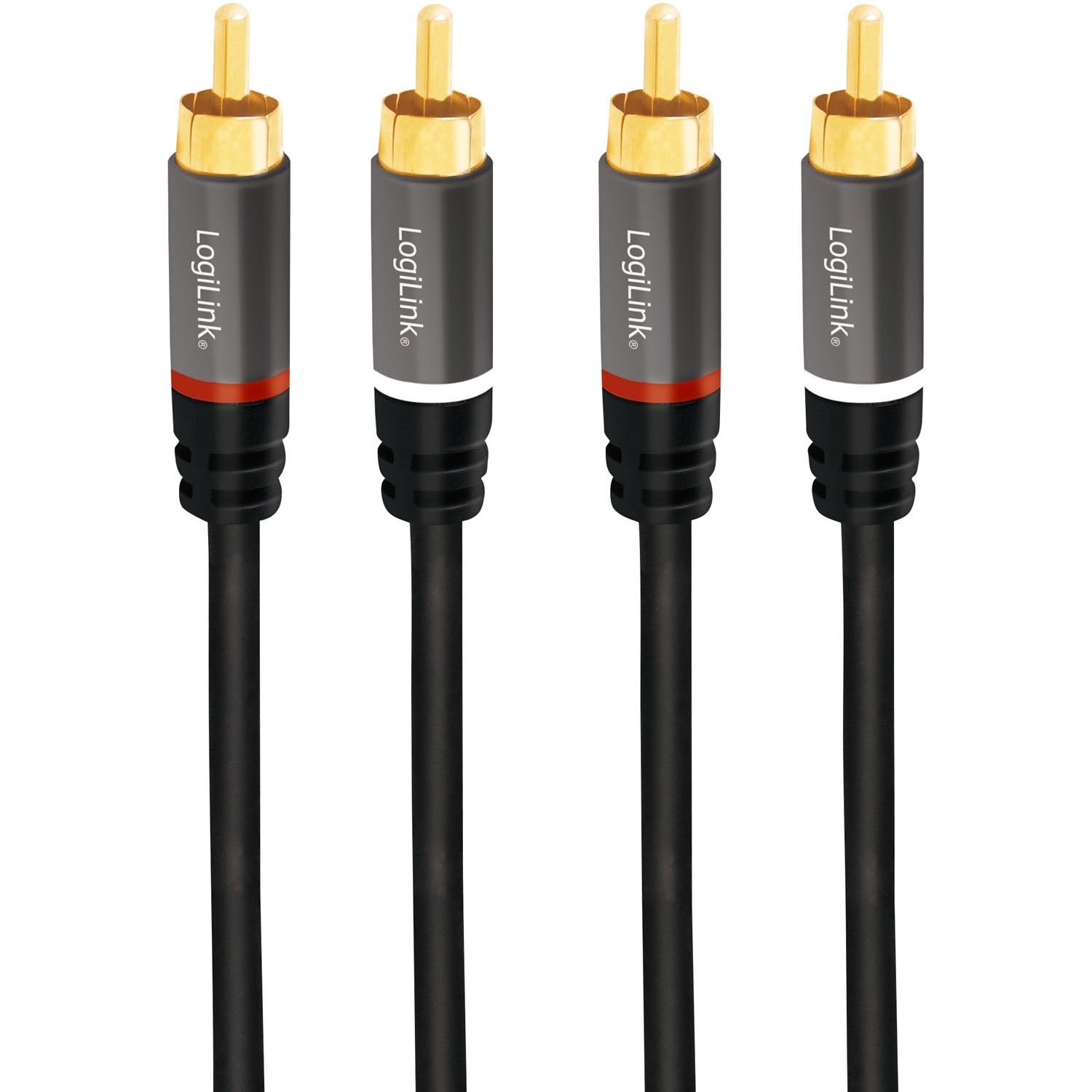 RCA Audio Cable, 2x RCA Male to 2x RCA Male, 0.5m, Gold-Plated