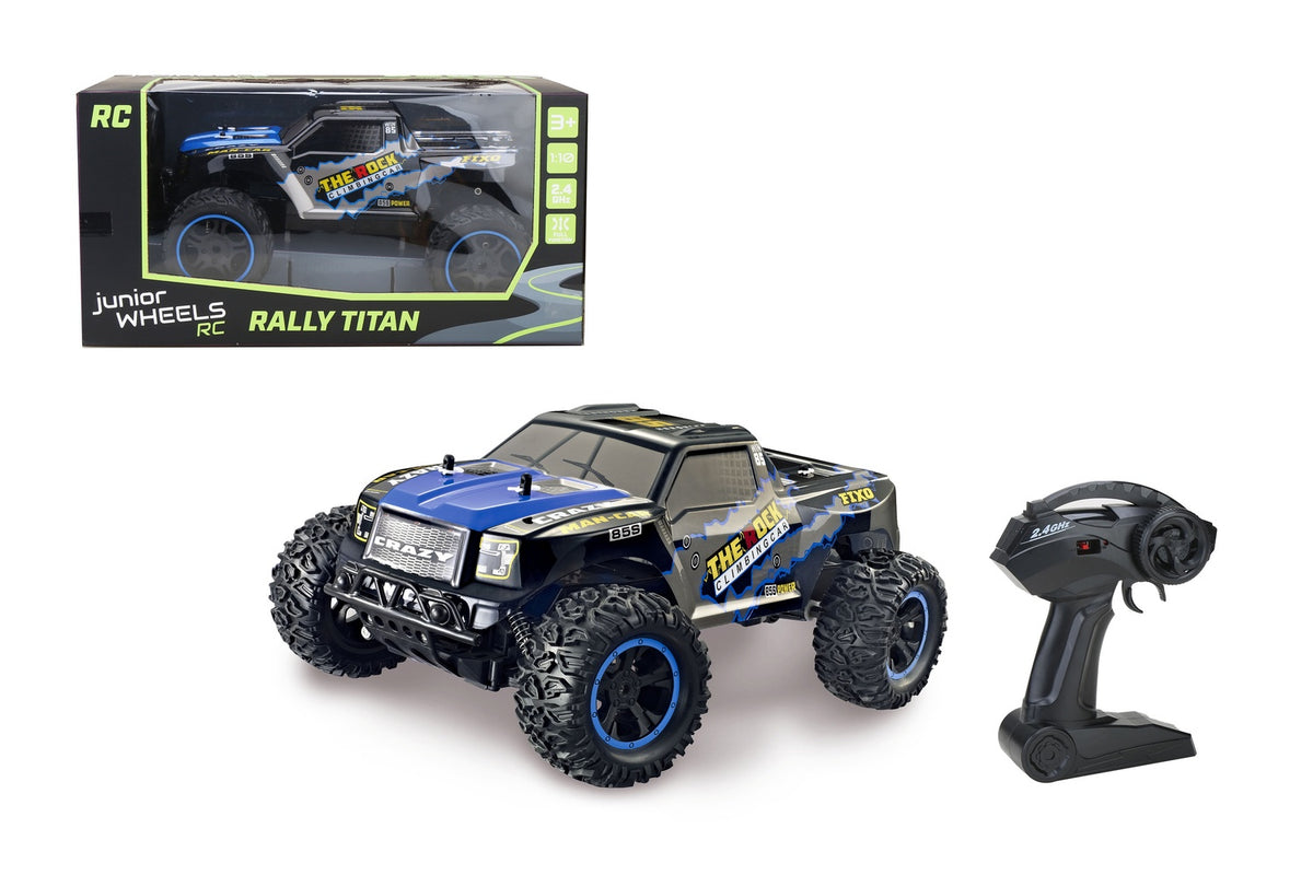 RC Rally Car 1:10, Blue, Giant Tires, 12 km/h