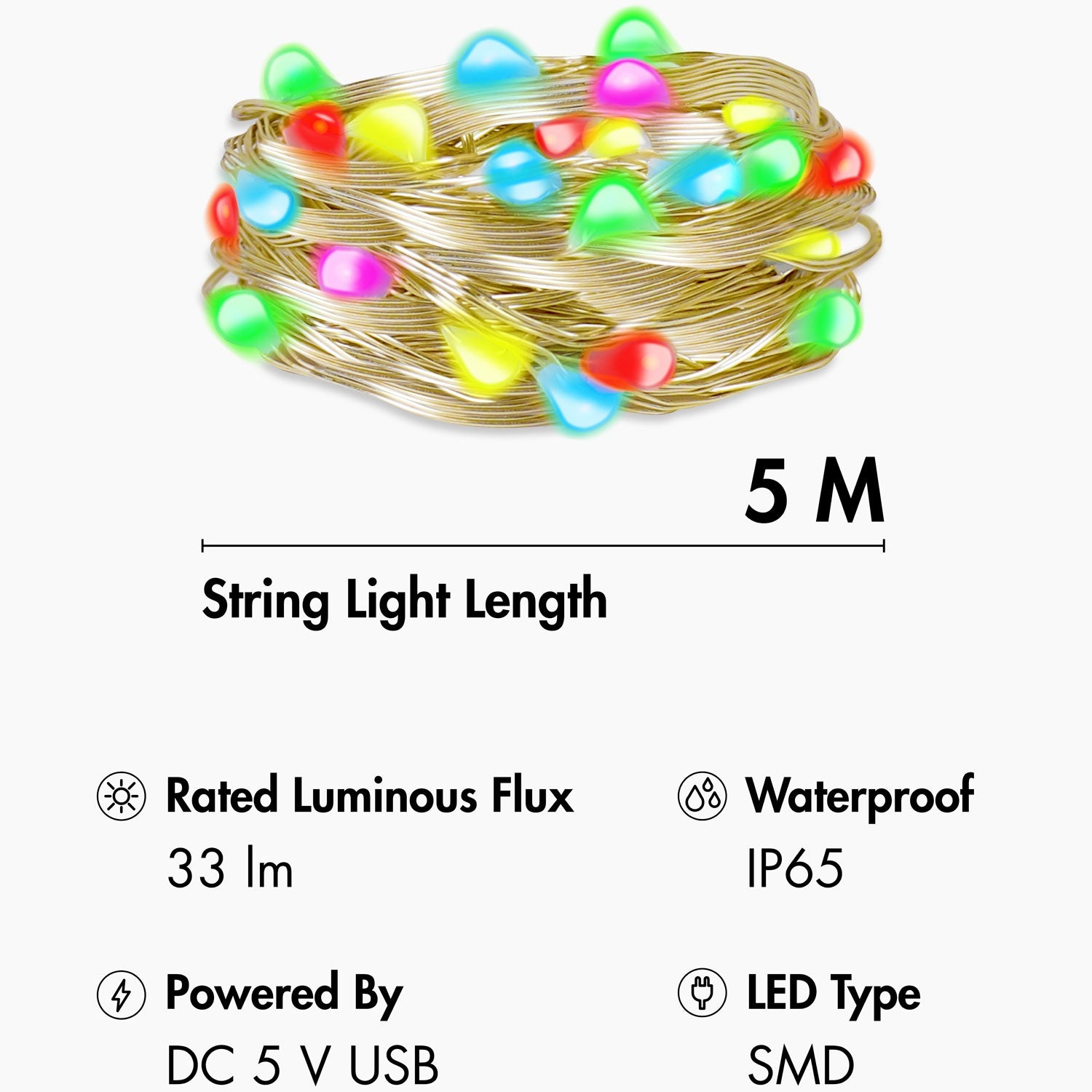 RGB light loop with remote control and WiFi Tuya IP65 5 m