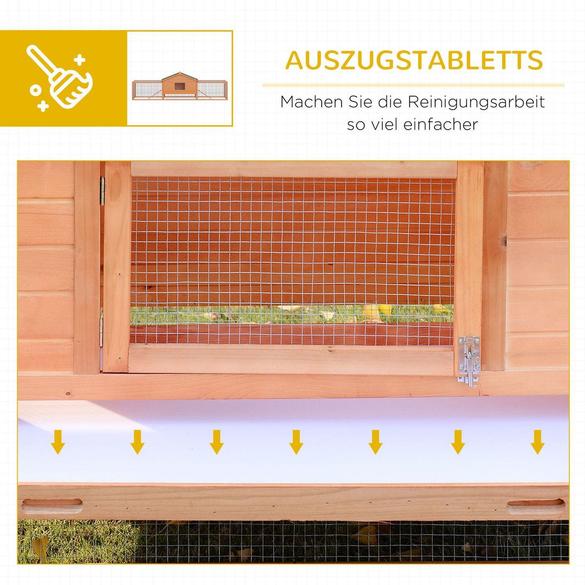 Rabbit Hutch Xxl With Outdoor Enclosure Spacious Rabbit Cage, Fir Wood & Metal Wire, 100X68X59Cm