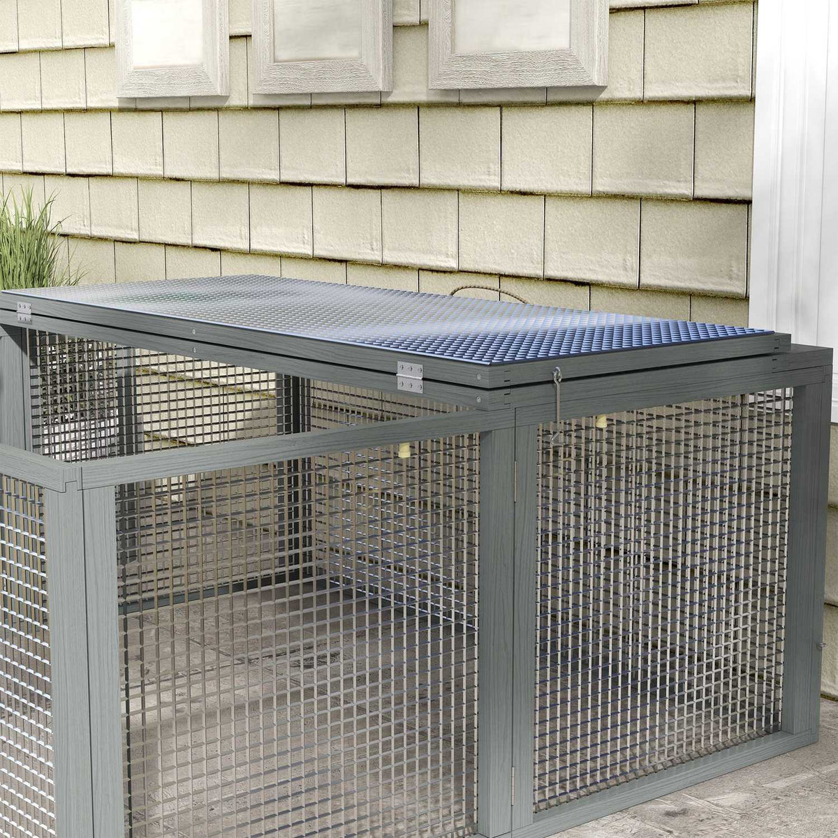 Rabbit hutch for dwarf rabbits made of wood, foldable small animal hutch with free-range enclosure, dwarf rabbit hutch with folding roof handle for guinea pigs, natural, 110 x 105 x 50 cm