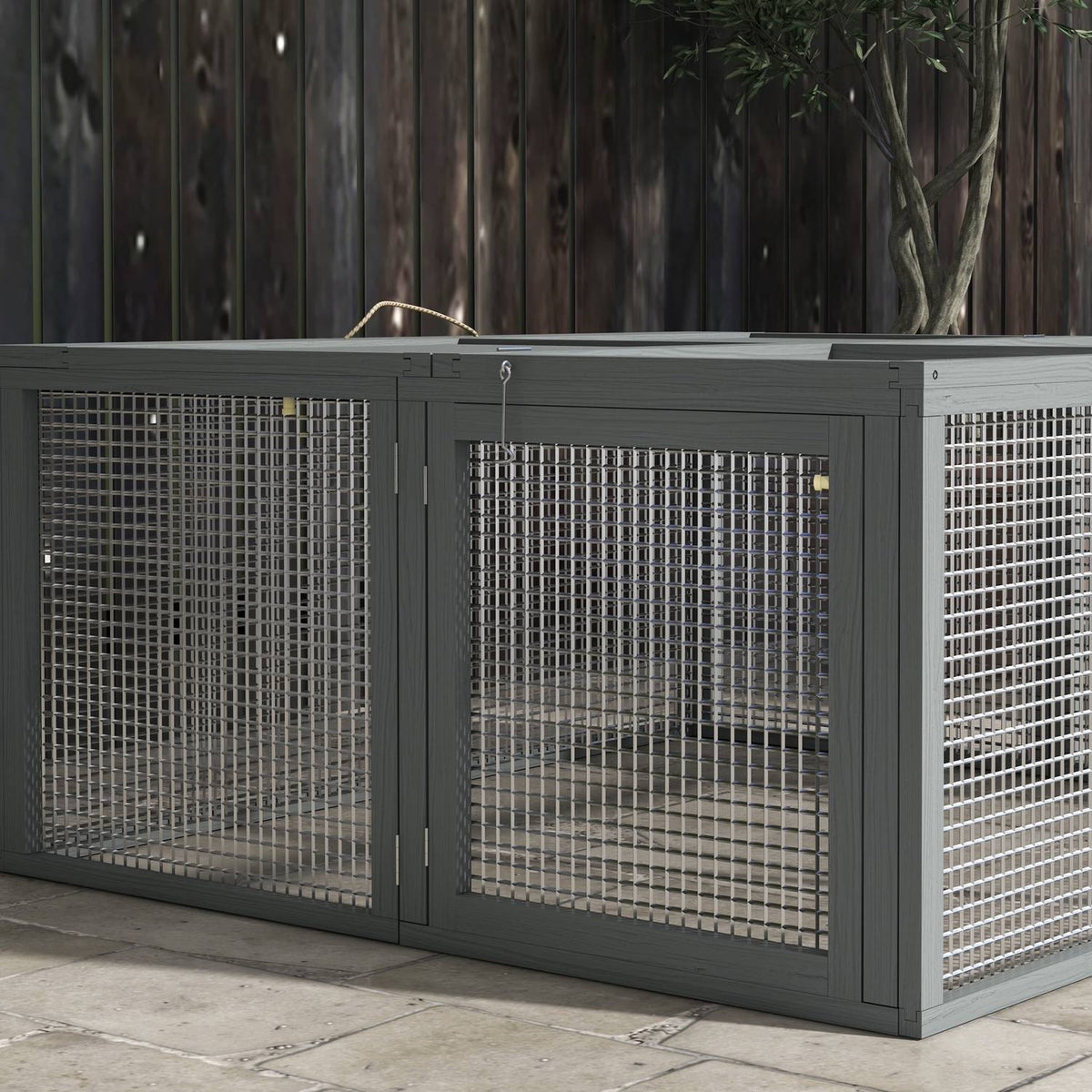 Rabbit hutch for dwarf rabbits made of wood, foldable small animal hutch with free-range enclosure, dwarf rabbit hutch with folding roof handle for guinea pigs, natural, 110 x 105 x 50 cm