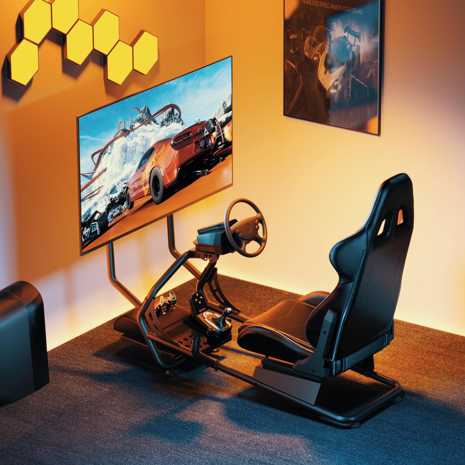 Racing Simulator Cockpit with Monitor Mount 32-50""