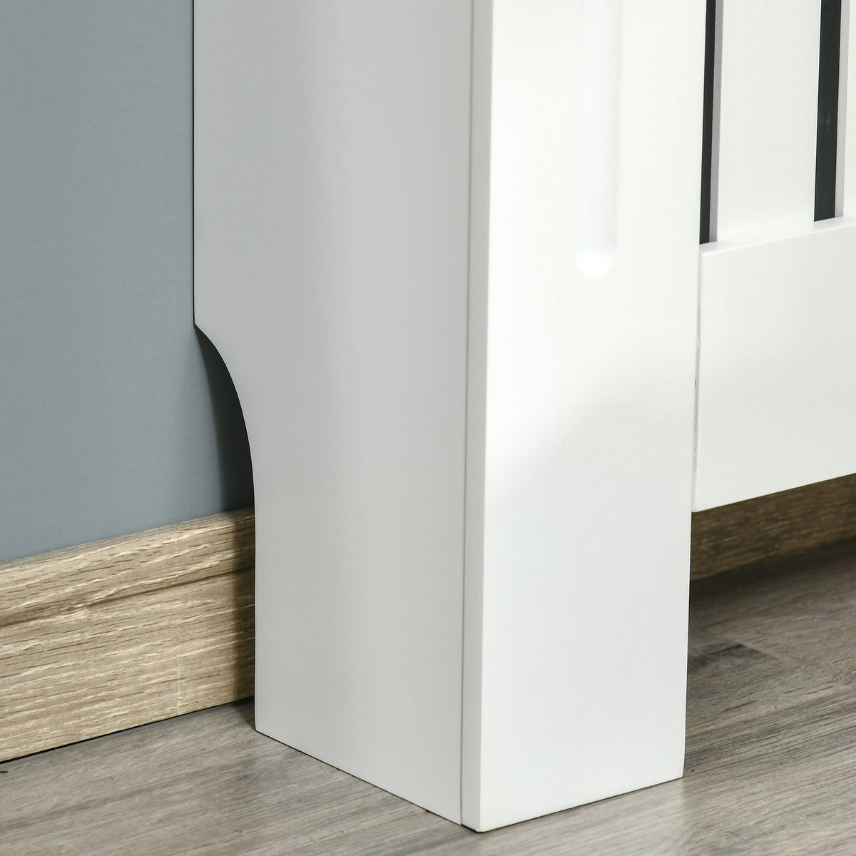 Radiator Cover Elegant Radiator Cover In White + Oak, Removable, Made Of Mdf, 78 X 19 X 83 Cm