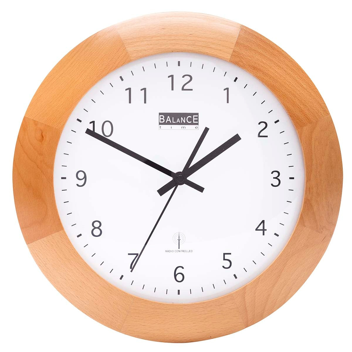Radio-controlled Wall Clock 32 cm Analogue Brown/White