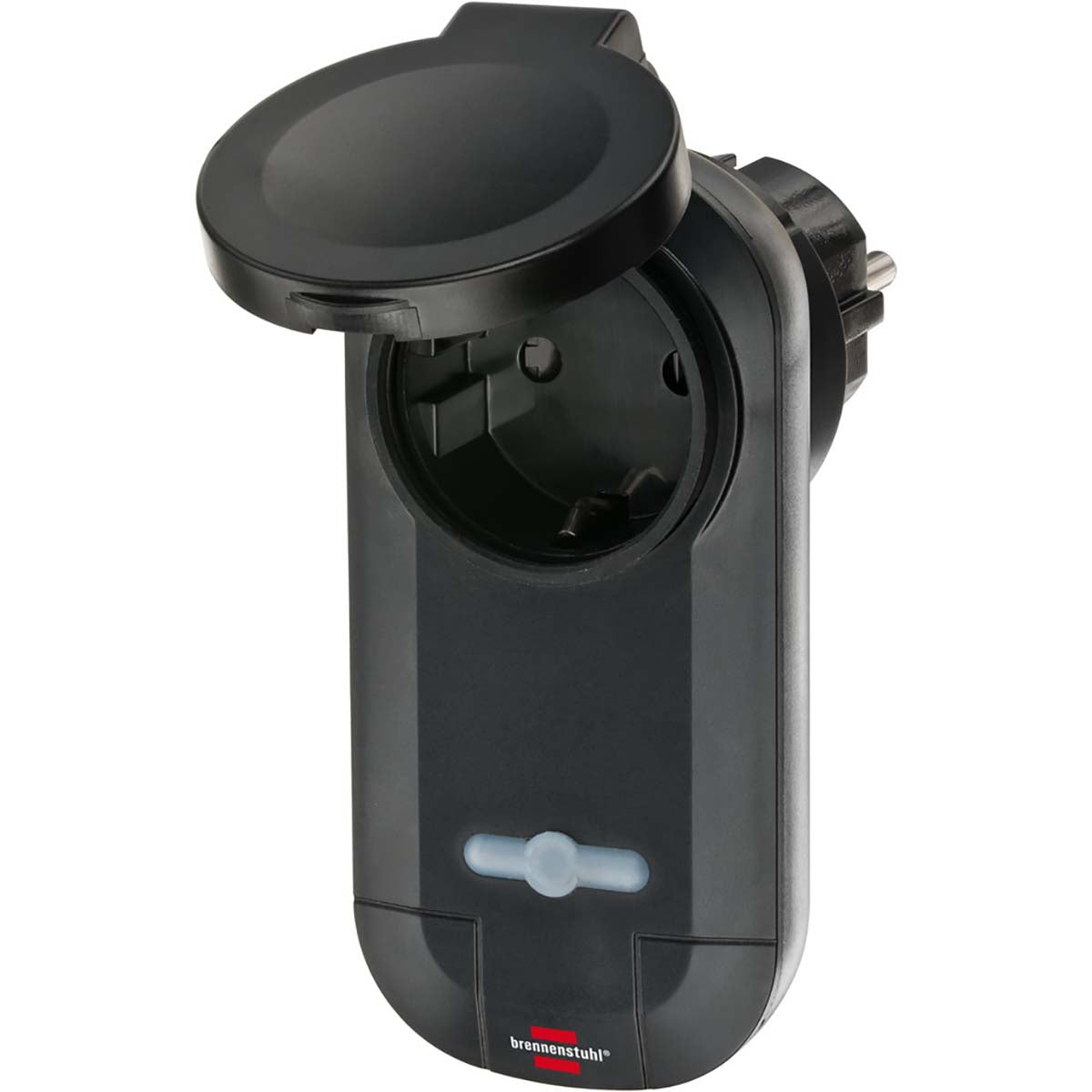 Radio switch kit RC CE1 0201, set of 2 radio-controlled sockets (outdoor area IP44, with hand-held transmitter and increased contact protection) black