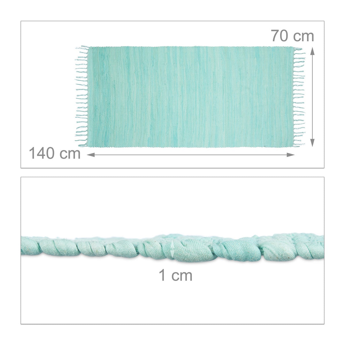 Rag Rug with Fringes